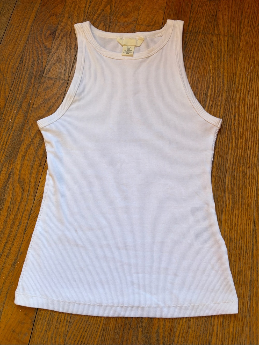 H&M Women's White Ribbed Tank Top